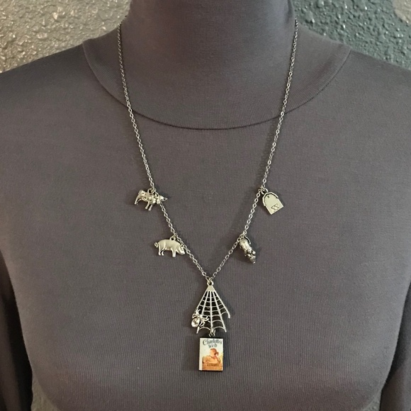 Charlotte’s Web by E. B. White Handmade Literature Necklace, Book Cover, Spider - Picture 9 of 16